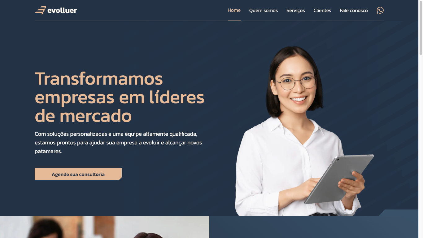 Evolluer — tela principal