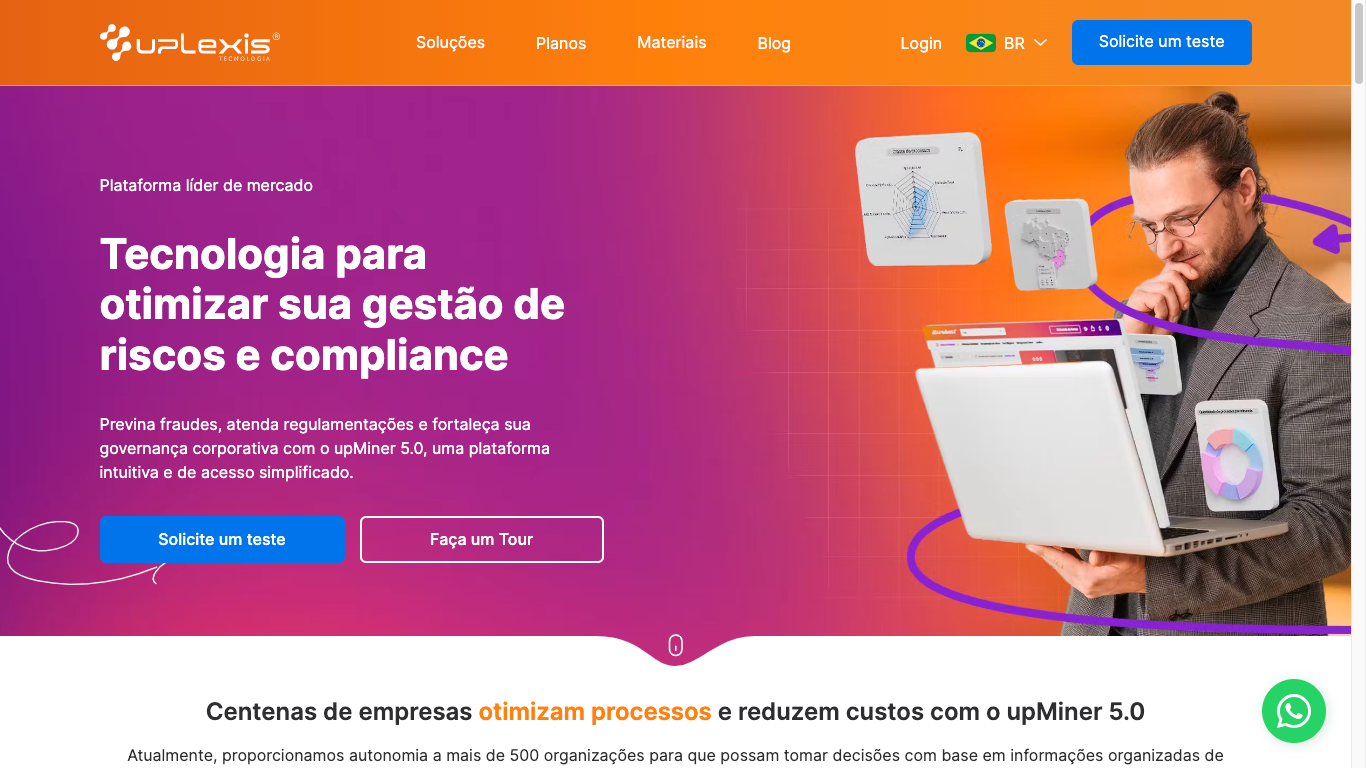 Uplexis — tela principal
